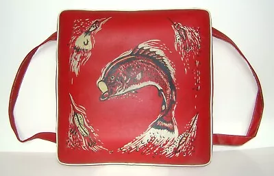 BEN-SUN Jumping Fish And Fishing Lures BASS Vintage Boat Cushion LIFE PRESERVER • $139