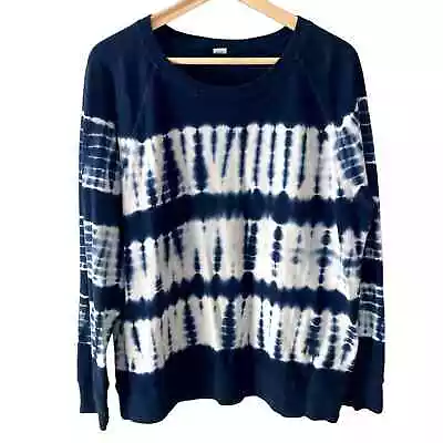 Old Navy Vintage Crewneck Sweatshirt - Tie Dye Acid Wash - Blue White - Large • £17.10