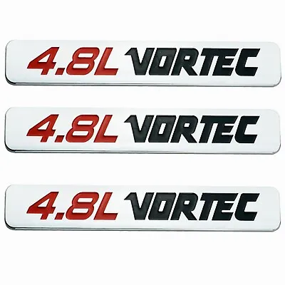 3X 4.8L VORTEC Sticker Decals Emblem 3D Nameplate Chrome • $22.99