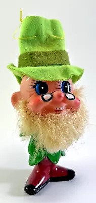 Vintage Elf Leprechaun Plastic Felt Irish Figurine Ornament Made In Japan • $12.99