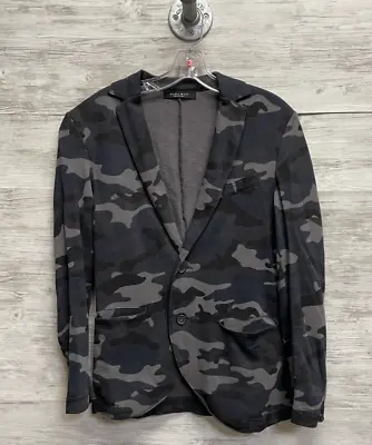 Zara Man Sport Jacket Men Small Gray Camouflage Two Button Blazer • $28.99