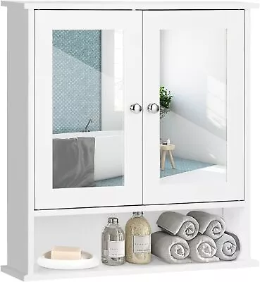 Bathroom Cabinet Mirror Storage Wall Door Mounted Medicine Cabinet With 3 Shelve • $39.99