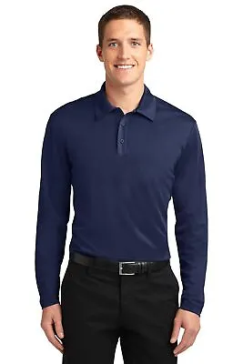 Port Authority Mens Dri-Fit SIlk Touch Polo Golf Long Sleeve Polo Shirt K540LS • $17.36