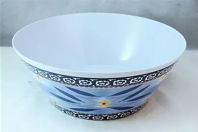 Temp-tations Tara OLD WORLD BLUE Large Salad Serving Lg Mixing Bowl Melamine EXC • $46.51