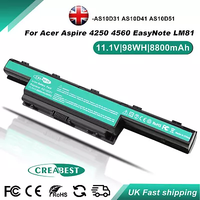 8800mAh AS10D31 AS10D51 AS10D56 10D75 Battery For Acer Aspir 4250 5742 5750 4743 • £24.89