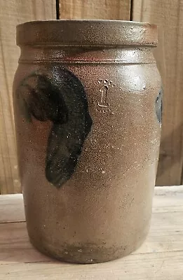 19th Century Virginia Stoneware Jar Decorated Stoneware Crock • $150