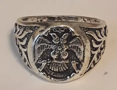 Masonic Silver Ring Size 12 Master Mason Scottish Rite 32° Freemason  • $8.99