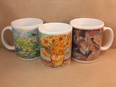 Famous Artwork Mugs Lot - Vincent Van Gough Claude Monet Pierre-Auguste Renoir • $34.99