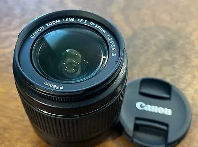 Canon EF-S 18-55mm F3.5-5.6 III Lens Black EOS DSLR **MINT CONDITION** • £44.99