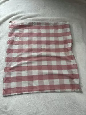 IKEA Manatee Pink White Checked Throw Pillow Cover Zipper Close Flaw 18 X 19  • £10.69