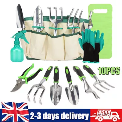 Garden Tool Set Gift Garden Hand Tool Kit Heavy Duty Non Slip Tote Bag 10 Pcs • £14.88