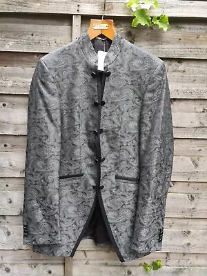 Mario Barutti Men's Mandarin Collar Jacket Blazer Sze 38R Oriental Wool Mix • £27