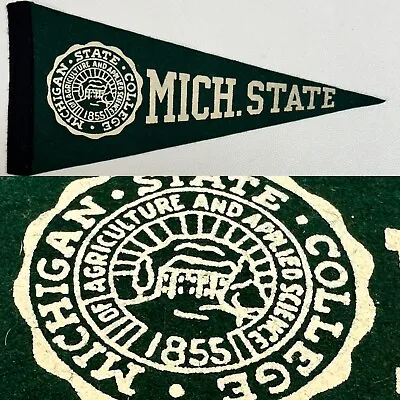 Vintage MSU Michigan State Spartans College University Mini Pennant 4x9 Inch • $24.95
