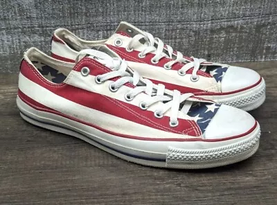 Vintage Converse American Flag Red White Blue Stars Stripes Low • $70