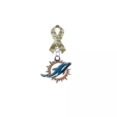 Miami Dolphins Ribbon Lapel Pin Pink Cancer Blue Camo Military Crucial USA Flag • $12.99