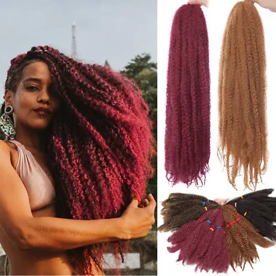 Afro Kinky Crochet Hair Braids Marley Curly Braiding Twist Hair Extensions Bulk • $9.95