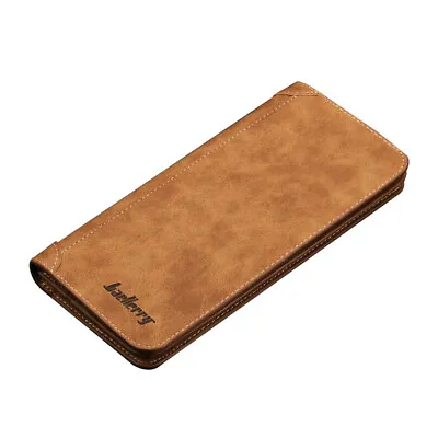 Men's Leather Slim Wallet ID Credit Card Holder Long Purse Bifold Clutch Handbag • $10.68