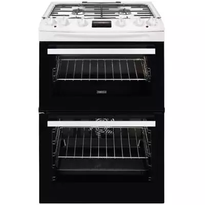 Zanussi ZCK66350WA Dual Fuel Cooker With Double Oven - White • £739