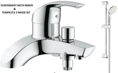 £224.95 • Buy GROHE Eurosmart Lever Bath Shower Mixer Tap Slider Rail Kit 25105000 + 27598001