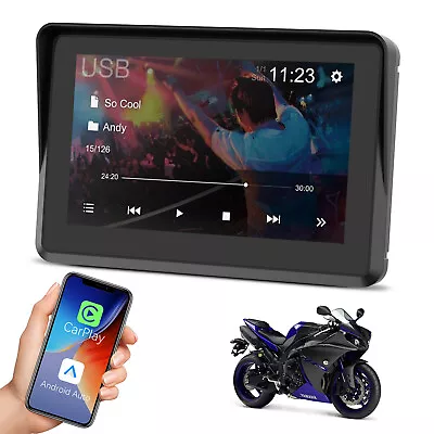 GPS Portable Motorcycle Navigator Wireless CarPlay Waterproof 5 IPS Touch Screen • $119.05