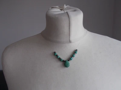 £7.85 • Buy   Costume Jewellery Green Dark Grey Beaded Statement Necklace