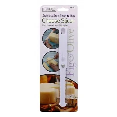 Safety Cheese Slicer Stainless Steel No Sharp Edges Thick Or Thin Fig & Olive • £2.89