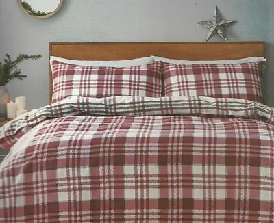 £27.95 • Buy Jeff Banks Duvet Set Brushed 100% Cotton Red Grey Check Ports Of Call All Sizes