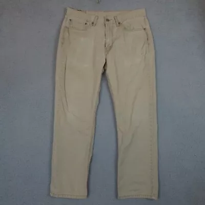 Levis 514 Jeans Men’s 34x30 Tan Slim Straight Fit Cotton Twill Athletic Distress • $18