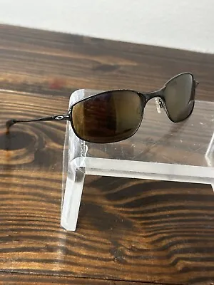 Vintage Oakley Big Square Wire Men's Pewter Frame W/Brown Polarized Sunglasses • $129.99