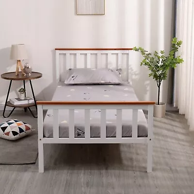 Single Double King Size Bed Pine Frame White Grey Shaker Style Bedroom Furniture • £54.95