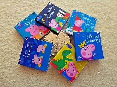 SIX DOLLS HOUSE MINIATURE CHILDREN'S FAVOURITE CHARACTER BOOKS 1:12th Handmade • £4.50