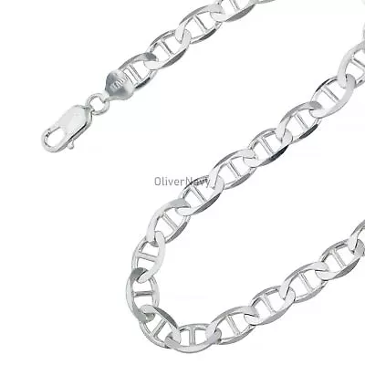 Mens Womens Solid 925 Sterling Silver Mariner Chain Necklace Italy 8.00mm - New • $151.79