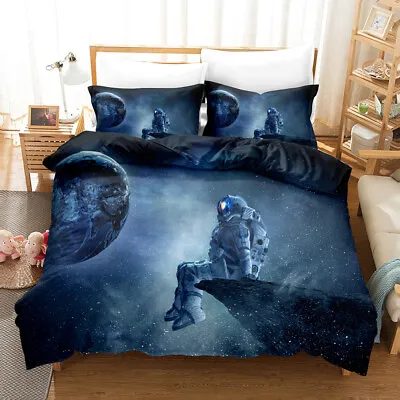 $48.74 • Buy 3D Astronauts And The Planet  Bedding Set Duvet Cover Comforter Cover PillowCase
