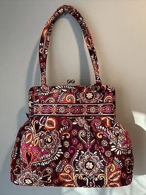 Vera Bradley Sunset Safari Paisley Quilted Snap Kiss Lock Closure Handbag Purse • $18.99