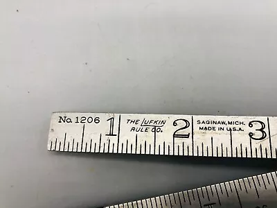 Vintage Lufkin Metal 72” Folding Ruler No. 1206 Made In USA Michigan • $15