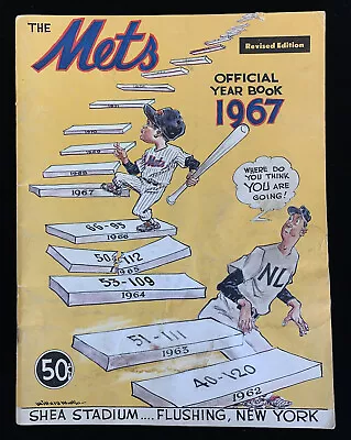 1967 New York Mets Official Baseball Yearbook Revised Edition VG Water Damage • $39