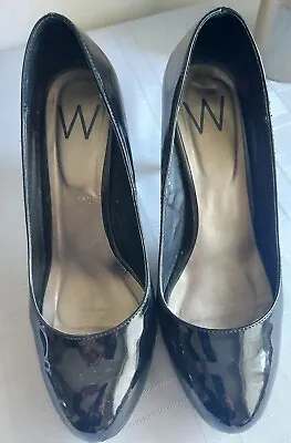 Ladies Shoes Black Patent Size 6 By Wallis Used Nice Condition  • £7.99