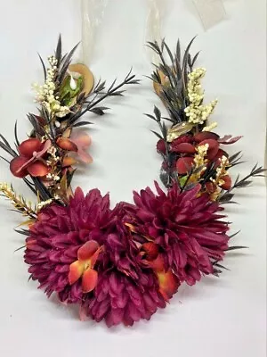 £15 • Buy Handmade Lucky Wedding Horseshoe - Wooden With Artificial Flowers 'December'
