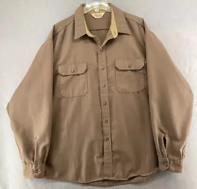 Walls Mens Shirt 2XL Khaki Work Vintage Long Sleeve Button Up Vintage • $16.99