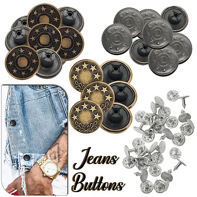 Hammer On Denim Replacement Jeans Buttons For Leather Coats Clothing Purses 17mm • £2.55