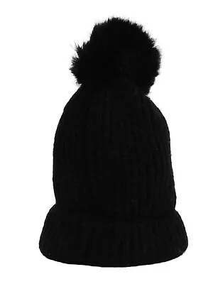 Zara Women's Hat M Black 100% Wool Beanie • £12