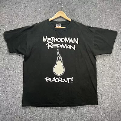 Vintage Method Man Blackout Shirt Mens XL Black Rap Tee Y2K Red Man Hip Hop • $399.95