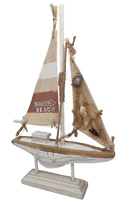 Wooden Nautical Sailing Boat Ornament - 23cm X 14cm • £8.99