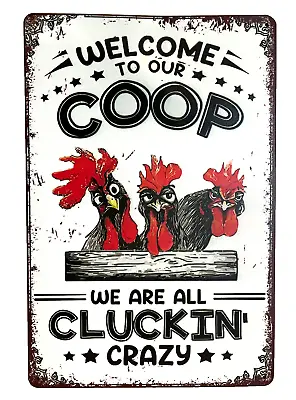 Metal Chicken Coop Sign Chicken Wall Decorations For Home/Outdoor Welcome • $9.99