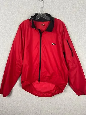 Ralph Lauren RLX Sport Cycling Bike Jacket Large Red Full Zip Bike Vented Pocket • $18.99