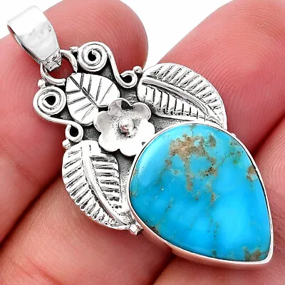 $15.49 • Buy Natural Turquoise Nevada Aztec Mt 925 Sterling Silver Pendant Jewelry P-1419