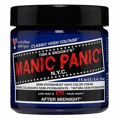 Manic Panic HIGH VOLTAGE Semi-Permanent Vegan Hair Dye 4oz (01 AFTER MIDNIGHT) • $11.99