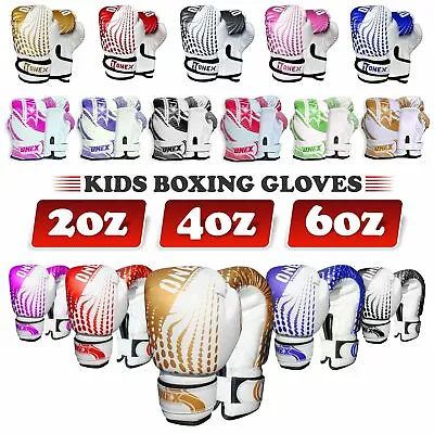 £10.99 • Buy 2oz 6oz Kids Boxing Gloves Junior Mitts Punch Bag Children Gel Pad Gloves