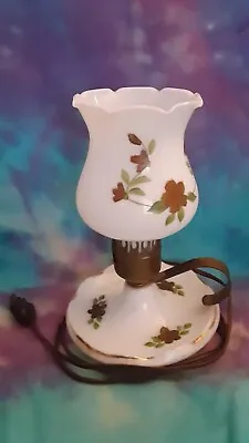 Vintage Floral Iris Gone With The Wind Hurricane Lamp 10” Irises Works Electric • $38.99