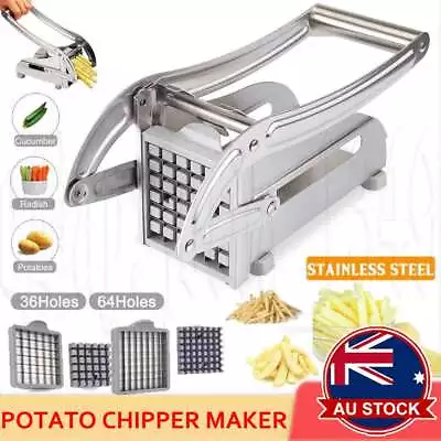 AU Chip Potato Chipper Maker French Fries Dicer Slicer Chopper Cutter + 2 Blades • $16.99